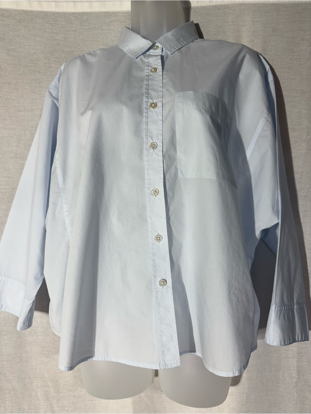 J. Jill Pale Blue Relaxed Button-Down Shirt Size Small